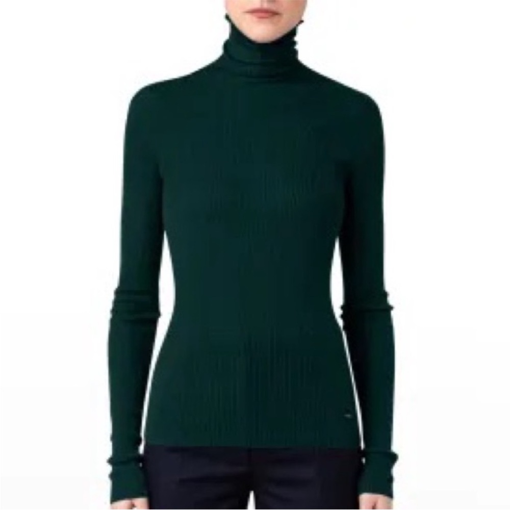 Club Monaco Deep Green Turtleneck 100% Cashmere Sweater XS